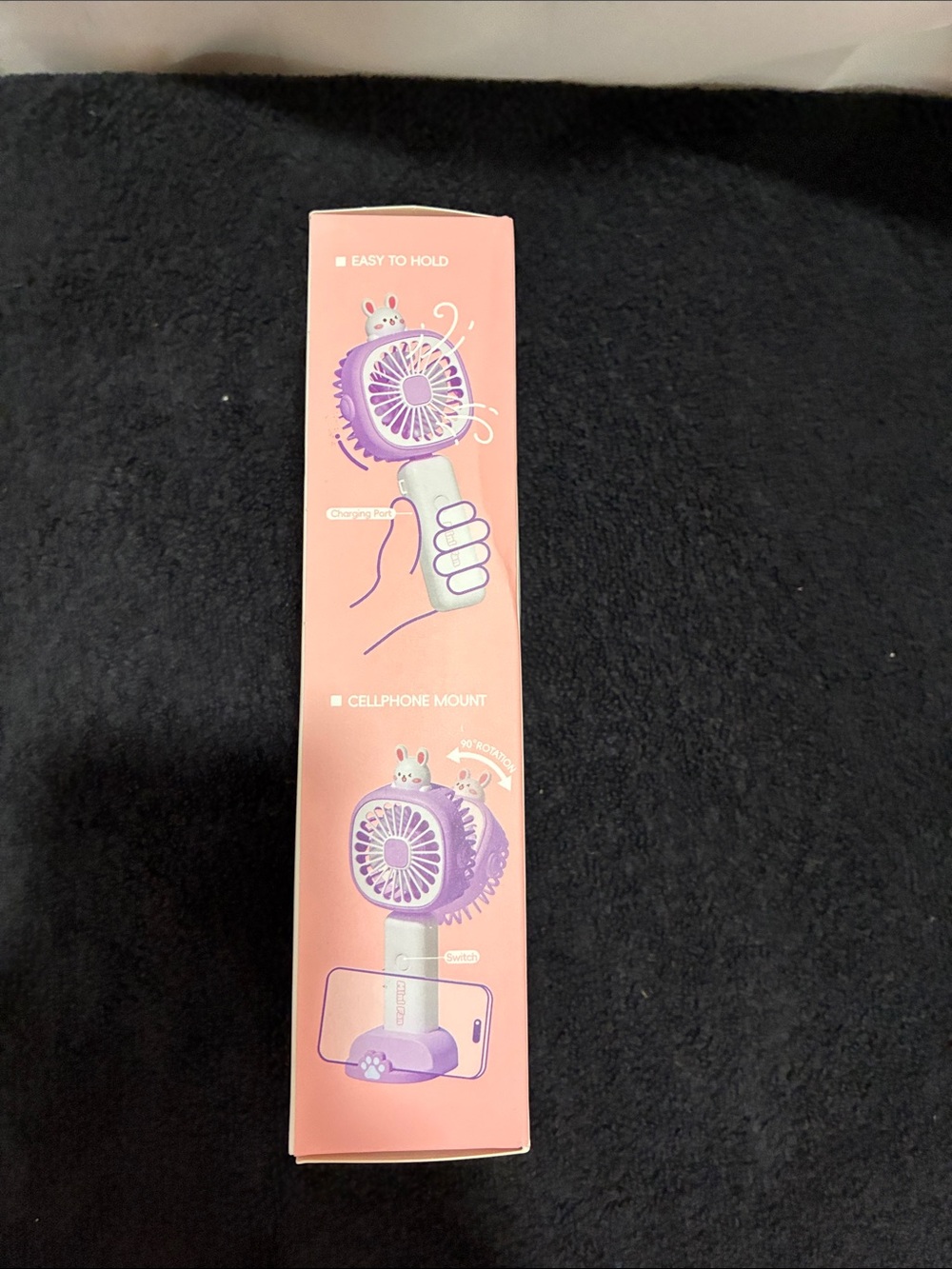 Mini Fan Rabbit Pink Handheld Desk Fan NWT - Picture 3 of 4
